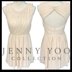 Jenny Yoo Collection Blush Scoop Neck Pleated Chiffon Blouson Dress (8)